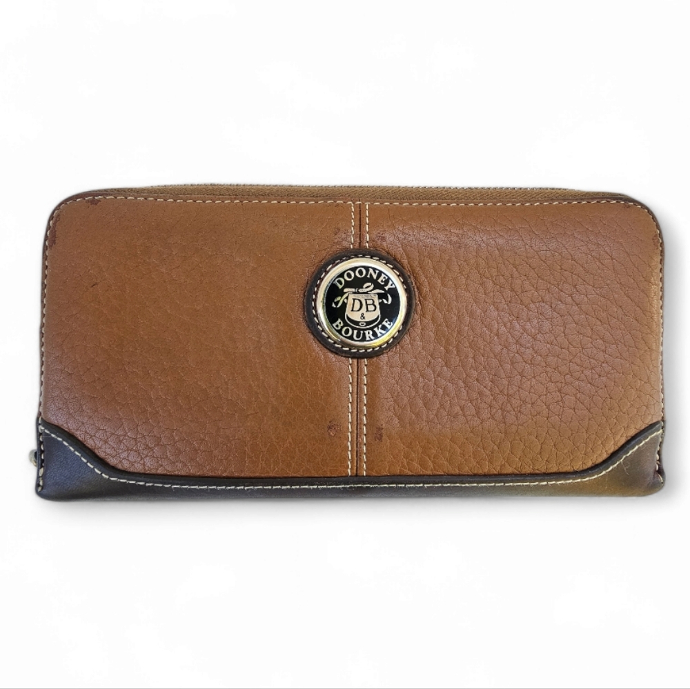 Dooney & Bourke Brown Leather Key & Card Holder